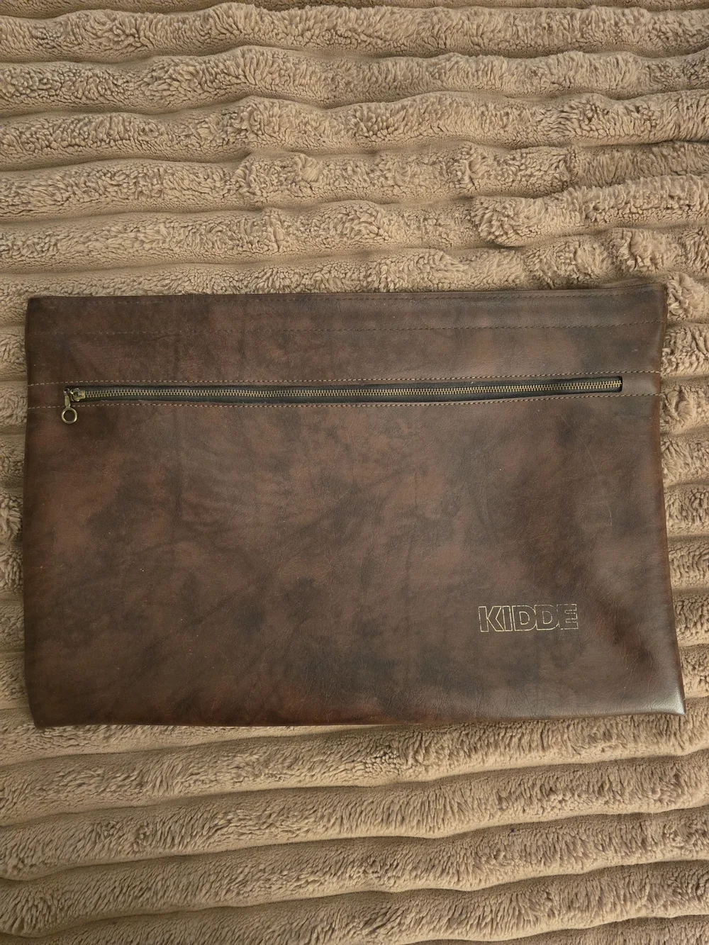 Vintage KIDDE Company Brown Leather Travel Pouch - Men's Document Organizer.